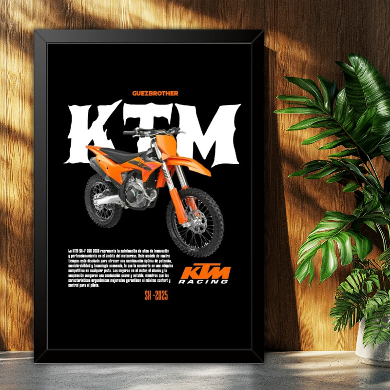 تابلو بکلیت طرح موتور کی تی ام KTM 250 SX-F مدل B-po1897 فریم مشکی