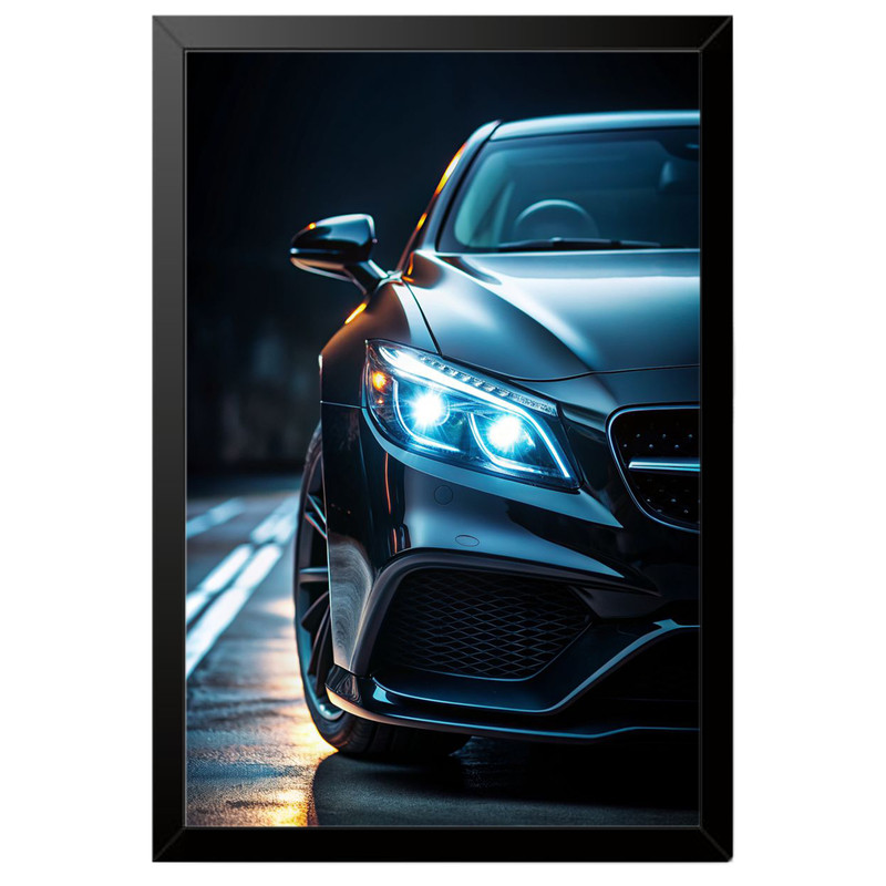 تابلو بکلیت طرح ماشین و خودرو مرسدس بنز Mercedes-Benz AMG C63 S مدل B-po1919 فریم مشکی