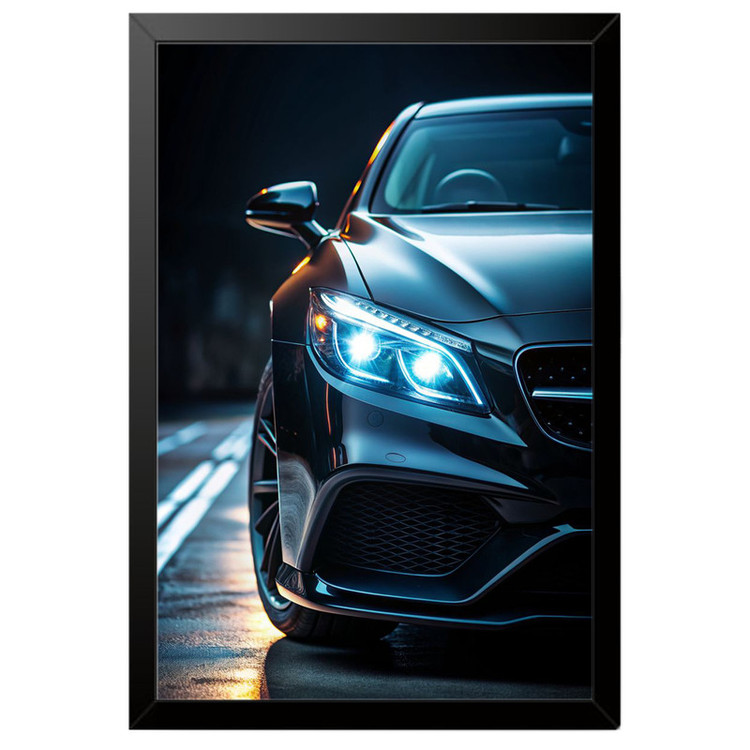 تابلو بکلیت طرح ماشین و خودرو مرسدس بنز Mercedes-Benz AMG C63 S مدل B-po1919 فریم مشکی