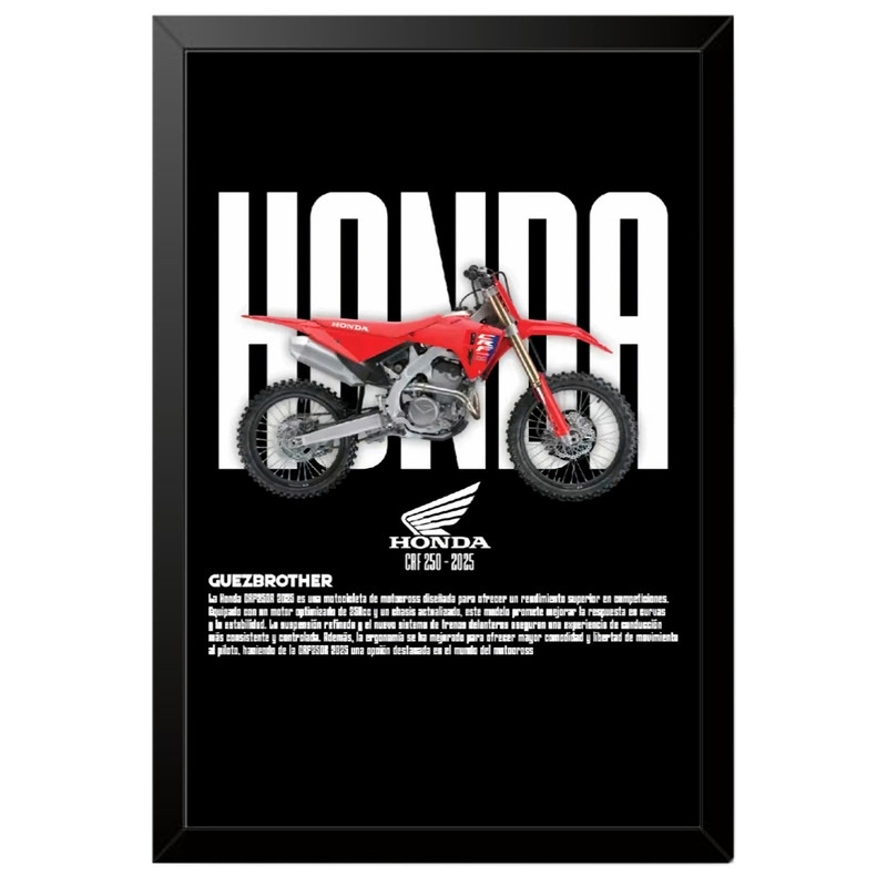 تابلو بکلیت طرح موتور سنگین هوندا Honda CRF250R مدل b-po1704  فریم مشکی