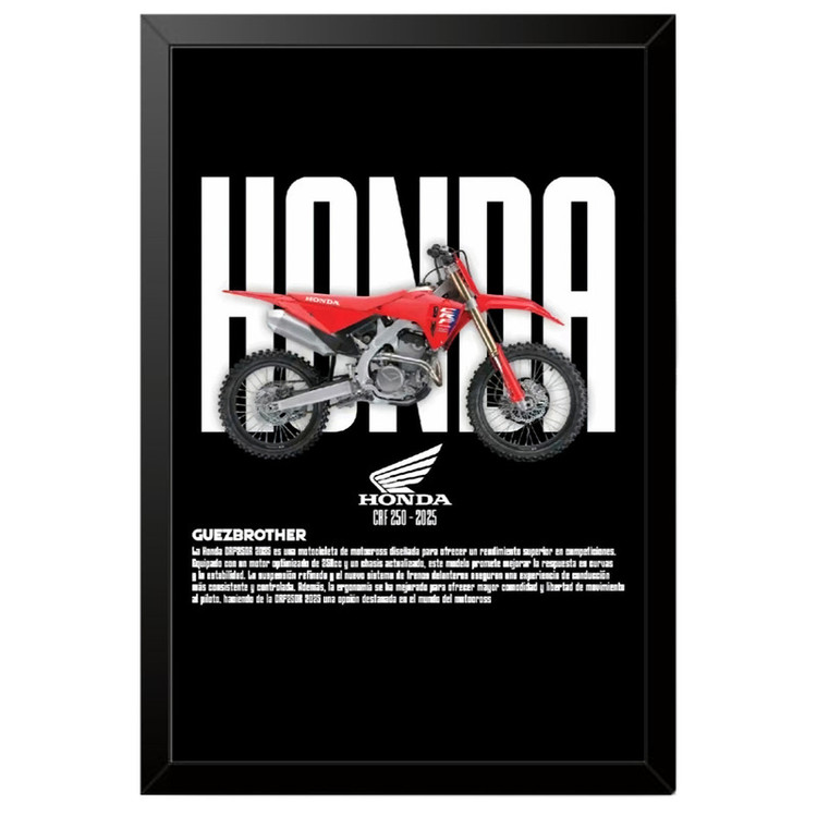 تابلو بکلیت طرح موتور سنگین هوندا Honda CRF250R مدل b-po1704 فریم مشکی
