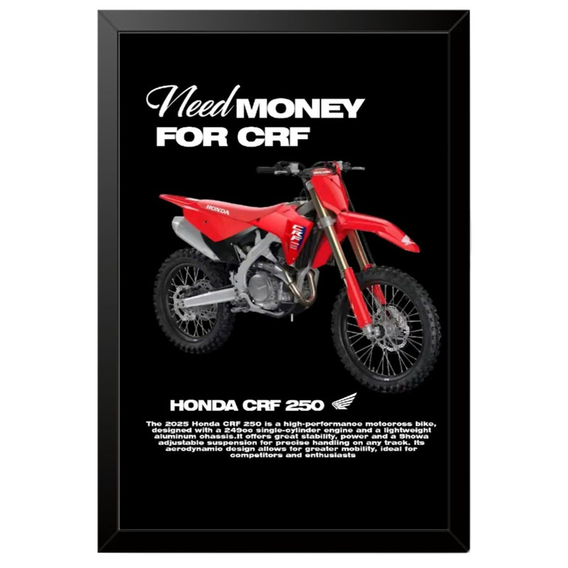 تابلو بکلیت طرح موتور هوندا HONDA CRF250R مدل B-po1969 فریم مشکی