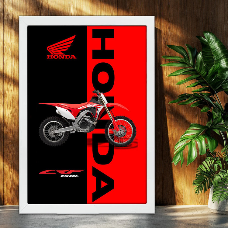 تابلو بکلیت طرح موتور سنگین هوندا HONDA CRF150L مدل W-po1597 فریم سفید
