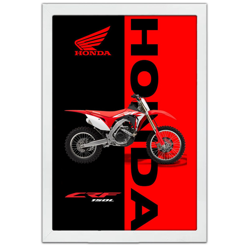 تابلو بکلیت طرح موتور سنگین هوندا HONDA CRF150L مدل W-po1597 فریم سفید