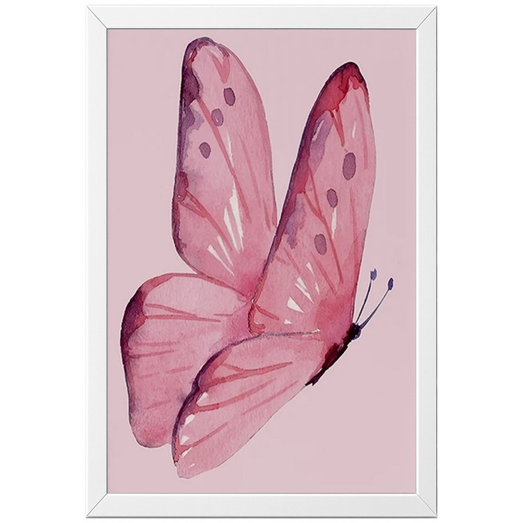 تابلو بکلیت طرح پروانه Butterfly مدل W-po2068 فریم سفید