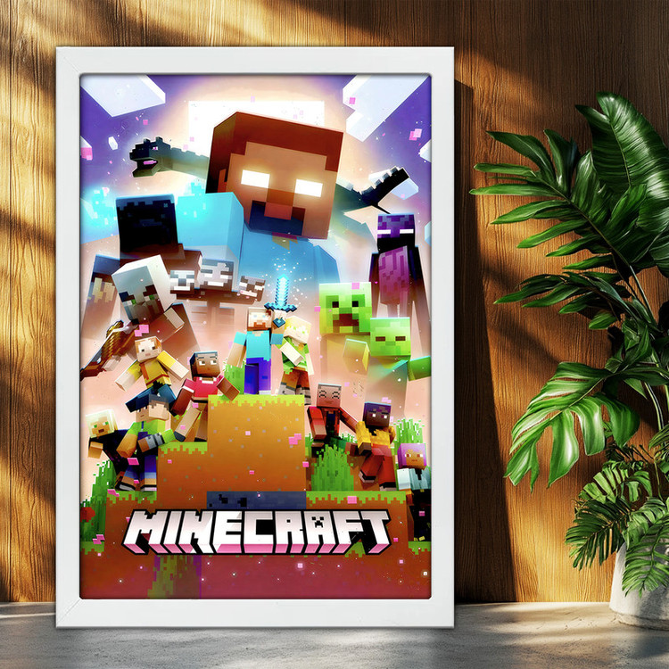 تابلو بکلیت طرح گیمینگ ماینکرفت Minecraft مدل W-po2052 فریم سفید
