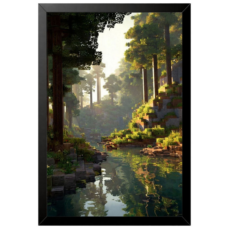 تابلو بکلیت طرح گیمینگ ماینکرفت Minecraft مدل B-po2313 فریم مشکی
