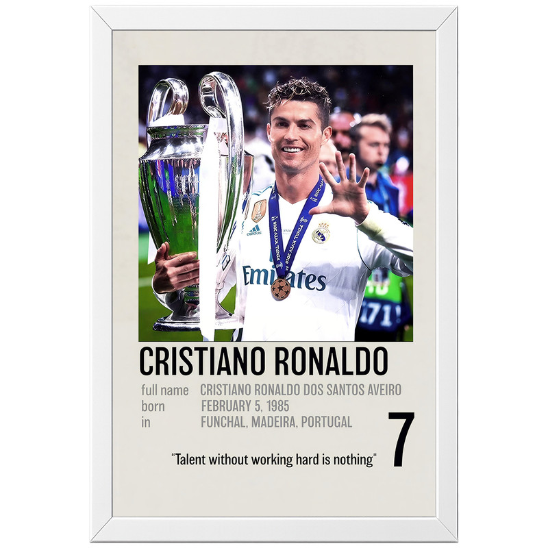 تابلو بکلیت طرح کریستیانو رونالدو Cristiano Ronaldo مدل W-po2066 فریم سفید