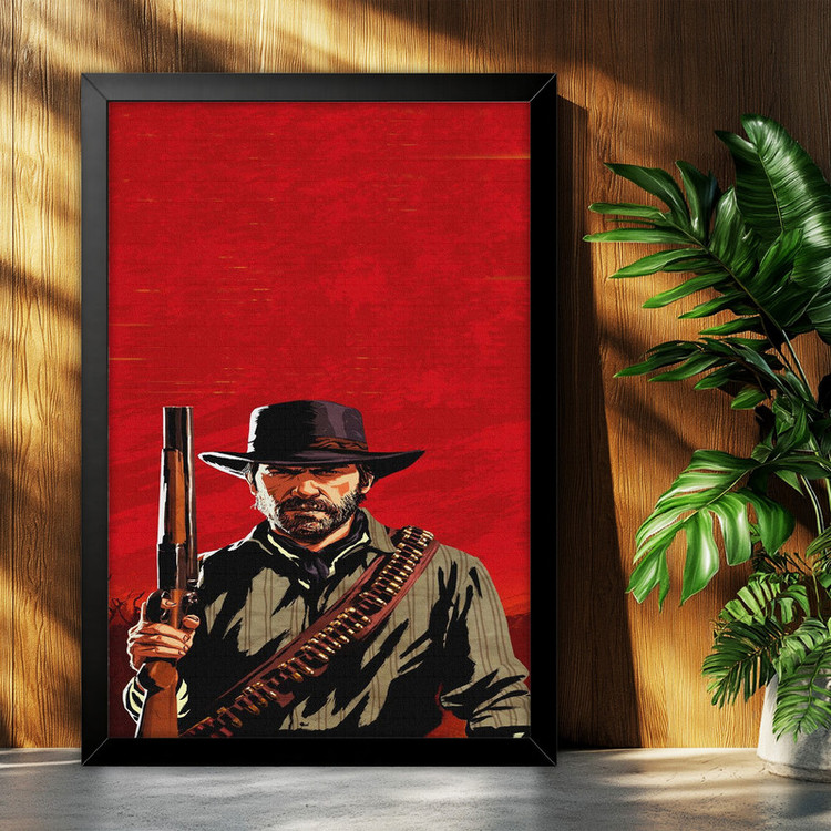 تابلو بکلیت طرح گیمینگ ردد red dead redemption 2 مدل B-po2261 فریم مشکی