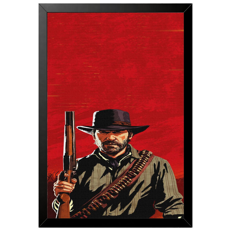 تابلو بکلیت طرح گیمینگ ردد red dead redemption 2 مدل B-po2261 فریم مشکی