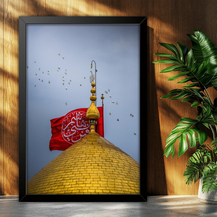 تابلو بکلیت طرح حرم مطهر امام حسین علیه السلام مدل B-po2098 فریم مشکی