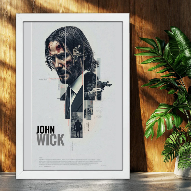 تابلو بکلیت طرح فیلم جان ویک JOHN WICK مدل W-po1621 فریم سفید