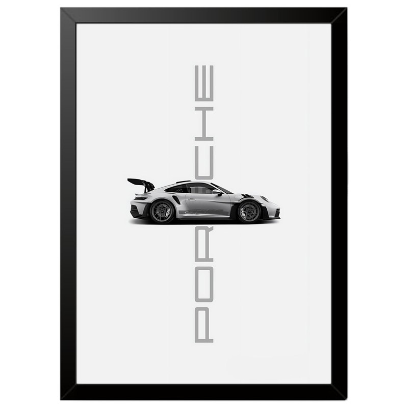 تابلو بکلیت طرح ماشین و خودرو پورشه PORSCHE 911 GT3 RS مدل b-po1725 فریم مشکی