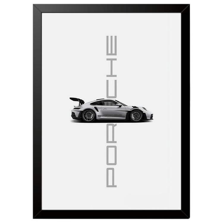 تابلو بکلیت طرح ماشین و خودرو پورشه PORSCHE 911 GT3 RS مدل b-po1725 فریم مشکی