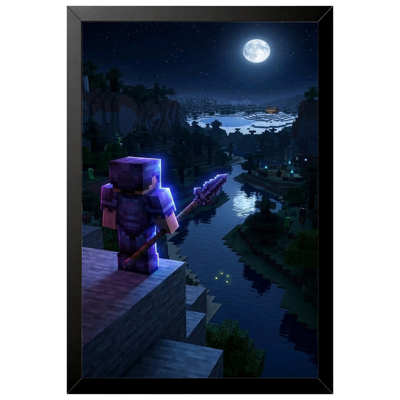 تابلو بکلیت طرح گیمینگ ماینکرفت Minecraft مدل B-po2240 فریم مشکی