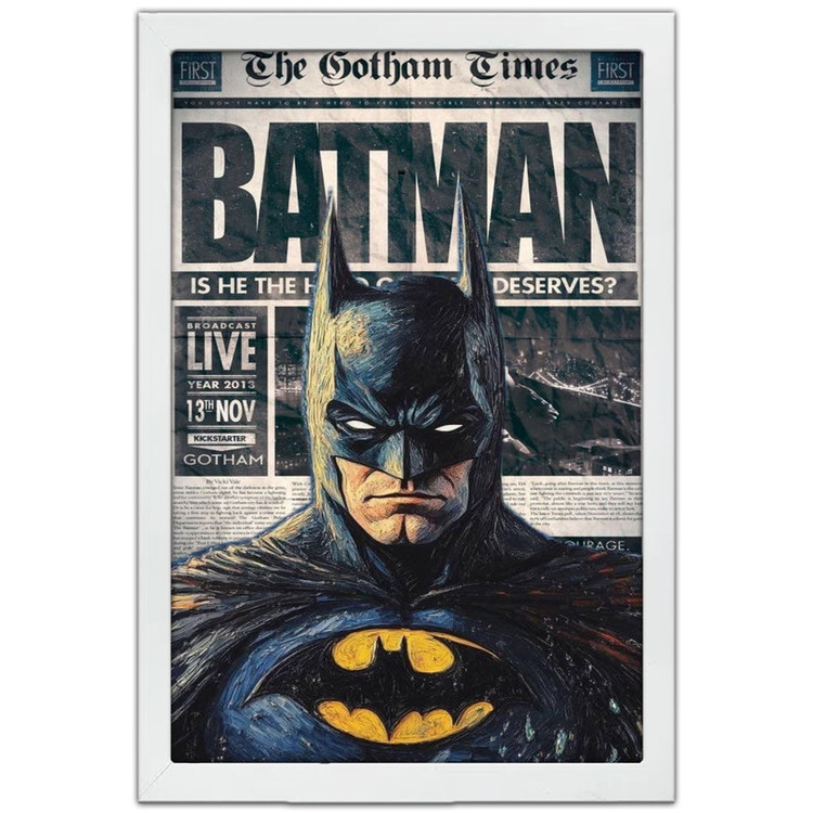 تابلو بکلیت طرح بتمن Batman مدل W-po1607 فریم سفید