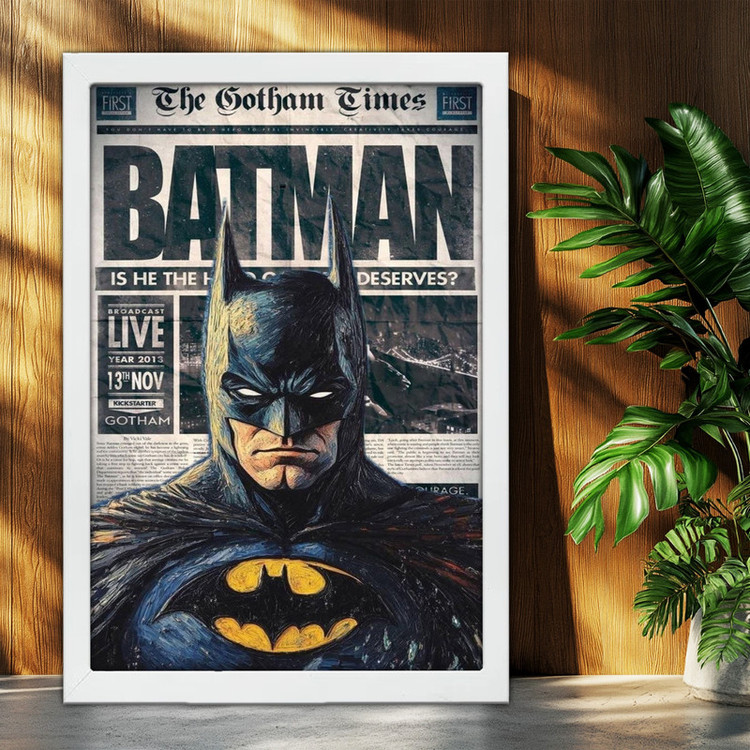 تابلو بکلیت طرح بتمن Batman مدل W-po1607 فریم سفید