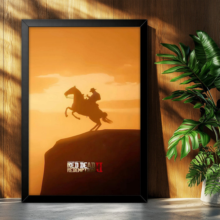 تابلو بکلیت طرح گیمینگ ردد red dead redemption 2 مدل B-po2322 فریم مشکی