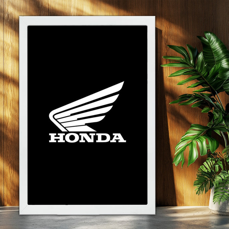 تابلو بکلیت طرح لوگو هوندا HONDA مدل W-po1599 فریم سفید