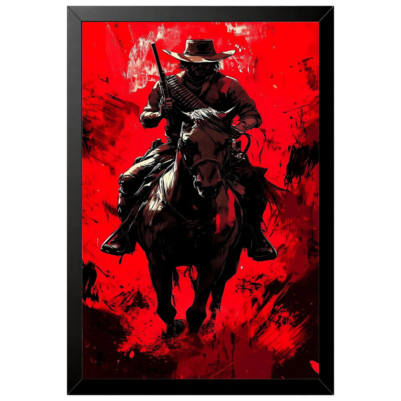 تابلو بکلیت طرح گیمینگ ردد red dead redemption 2 مدل B-po2208 فریم مشکی