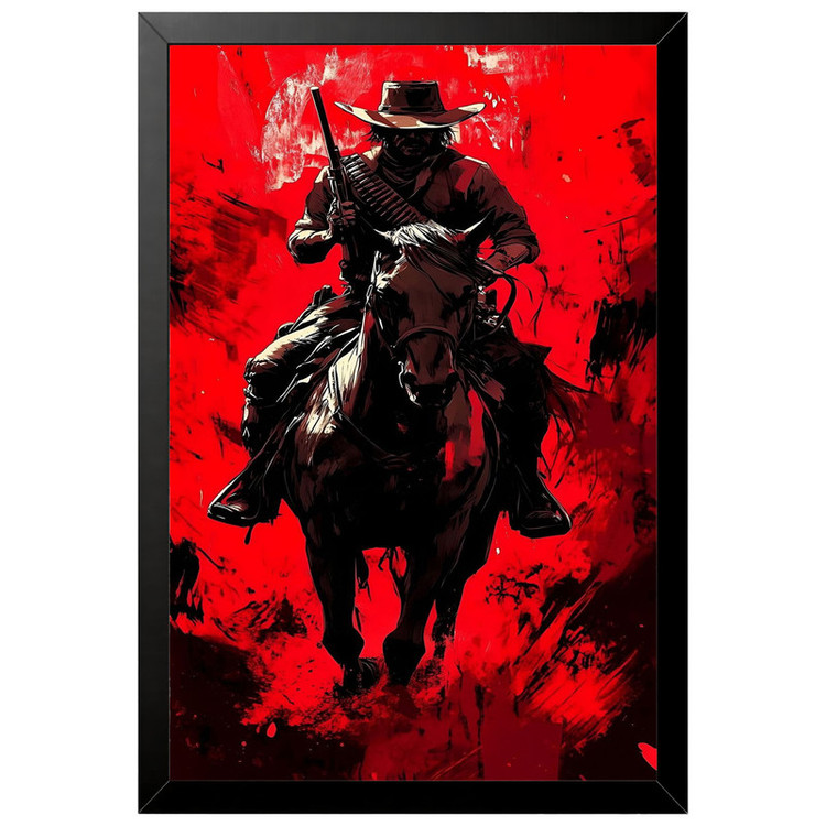 تابلو بکلیت طرح گیمینگ ردد red dead redemption 2 مدل B-po2208 فریم مشکی