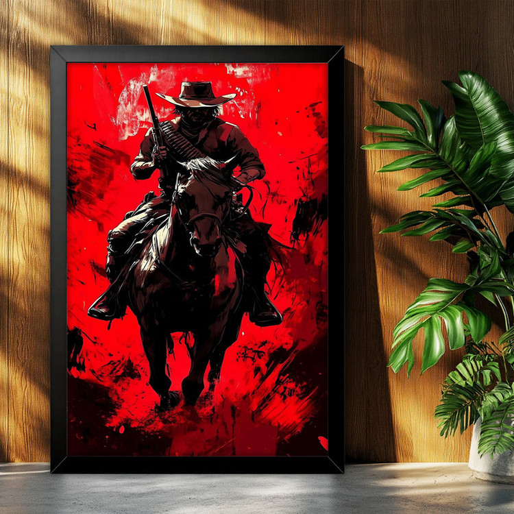 تابلو بکلیت طرح گیمینگ ردد red dead redemption 2 مدل B-po2208 فریم مشکی