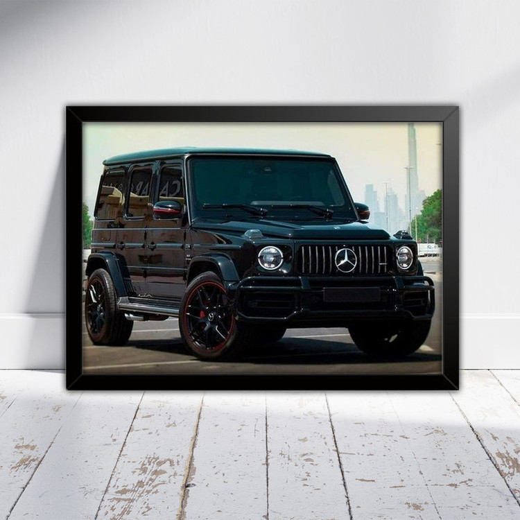 تابلو بکلیت طرح ماشین و خودرو مرسدس بنز Mercedes-Benz G-Class G63 AMG مدل B-po1939 فریم مشکی