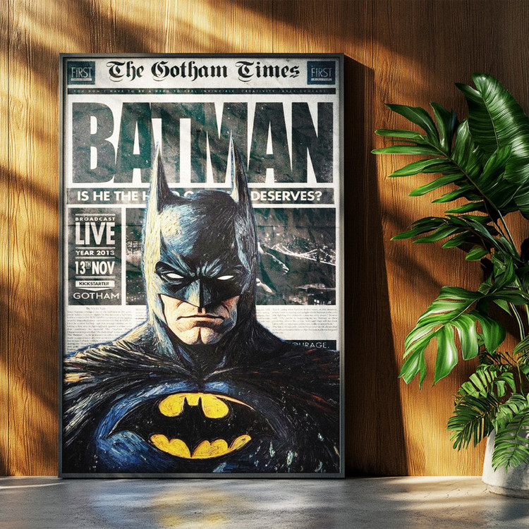 تابلو بکلیت طرح بتمن Batman مدل b-po1607 فریم مشکی