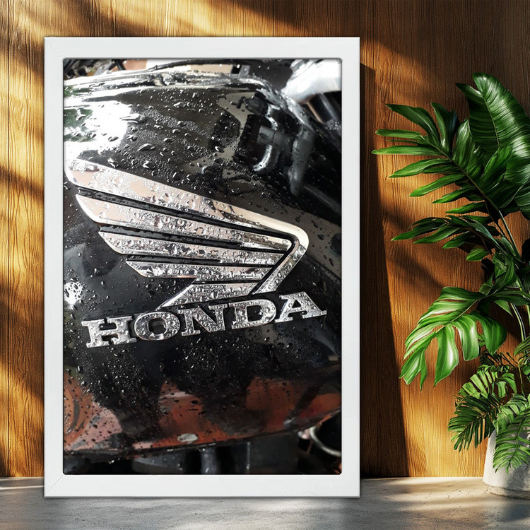 تابلو بکلیت طرح موتور هوندا HONDA مدل W-po1963 فریم سفید