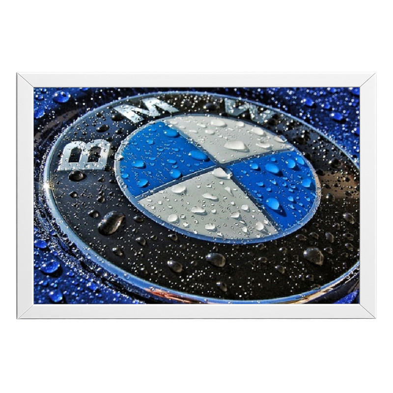 تابلو بکلیت طرح لوگو بی ام و BMW مدل W-po2149 فریم سفید