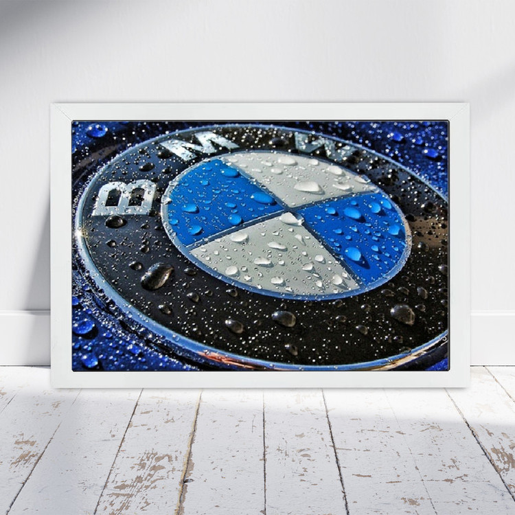 تابلو بکلیت طرح لوگو بی ام و BMW مدل W-po2149 فریم سفید