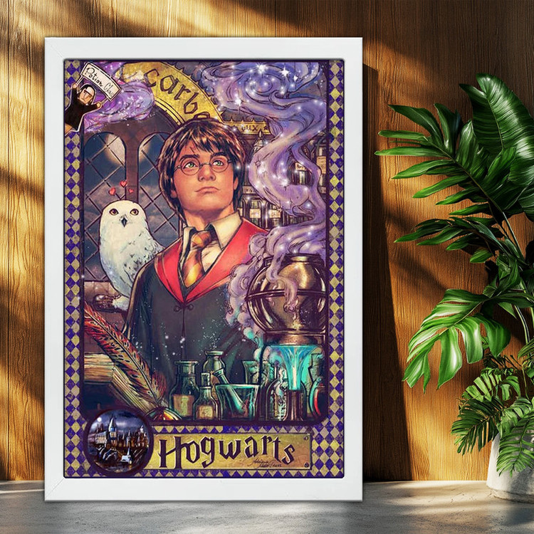تابلو بکلیت طرح هری پاتر Harry Potter مدل W-po2061 فریم سفید