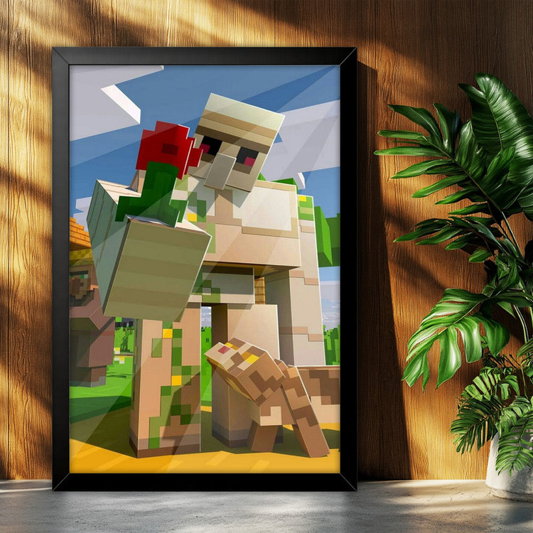 تابلو بکلیت طرح گیمینگ ماینکرفت Minecraft مدل B-po2194 فریم مشکی