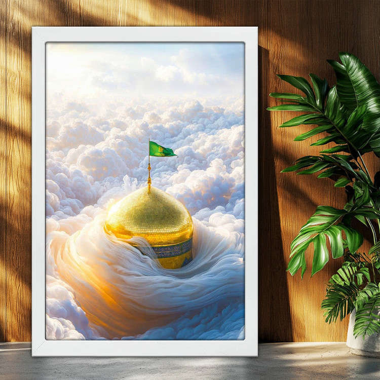 تابلو بکلیت طرح حرم امام رضا علیه السلام مدل W-po2144 فریم سفید