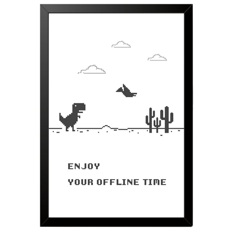 تابلو بکلیت طرح Enjoy Your Offline Time مدل B-po2067 فریم مشکی
