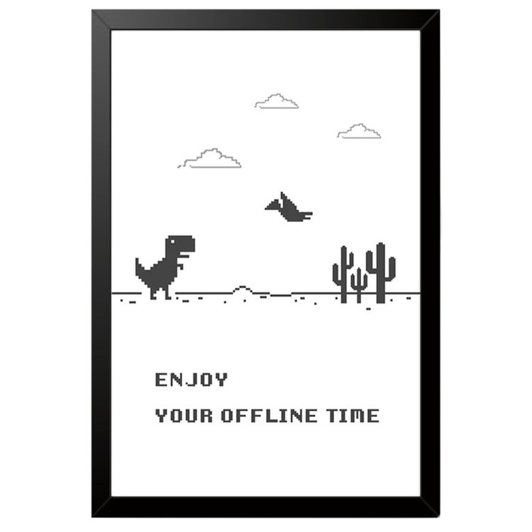 تابلو بکلیت طرح Enjoy Your Offline Time مدل B-po2067 فریم مشکی