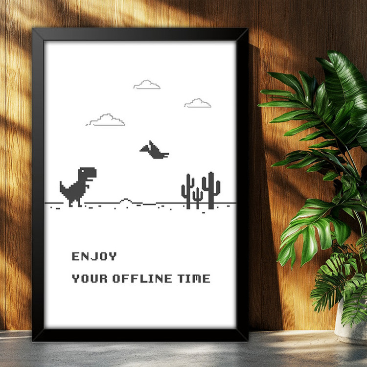 تابلو بکلیت طرح Enjoy Your Offline Time مدل B-po2067 فریم مشکی