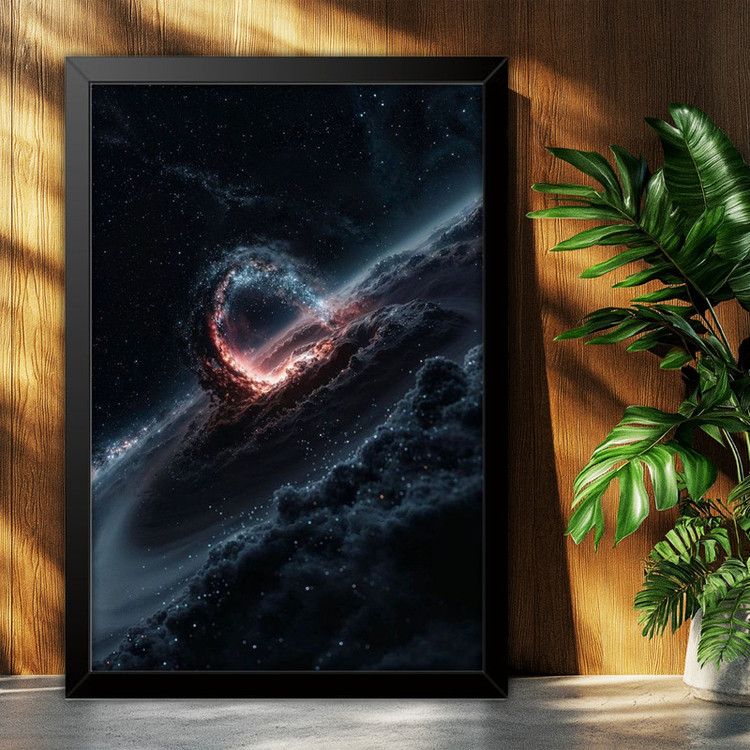 تابلو بکلیت طرح سیاه چاله Black hole مدل B-po2111 فریم مشکی