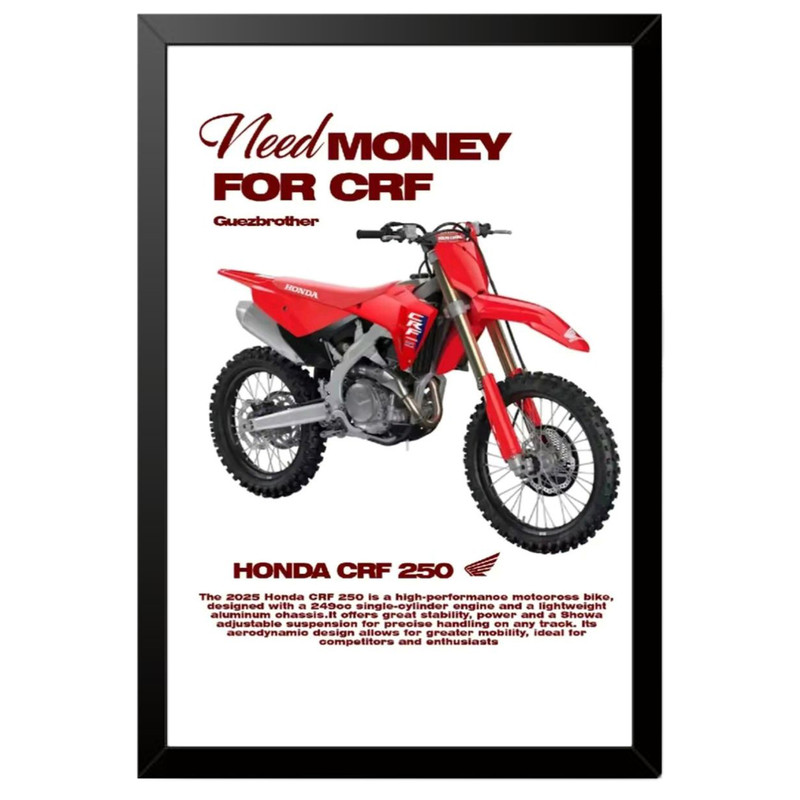 تابلو بکلیت طرح موتور هوندا Honda CRF250R مدل B-po1960 فریم مشکی