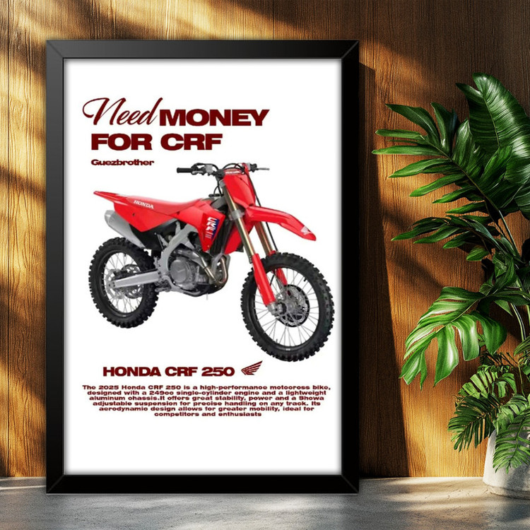 تابلو بکلیت طرح موتور هوندا Honda CRF250R مدل B-po1960 فریم مشکی