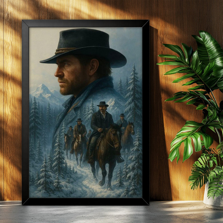 تابلو بکلیت طرح گیمینگ ردد red dead redemption 2 مدل B-po2217 فریم مشکی