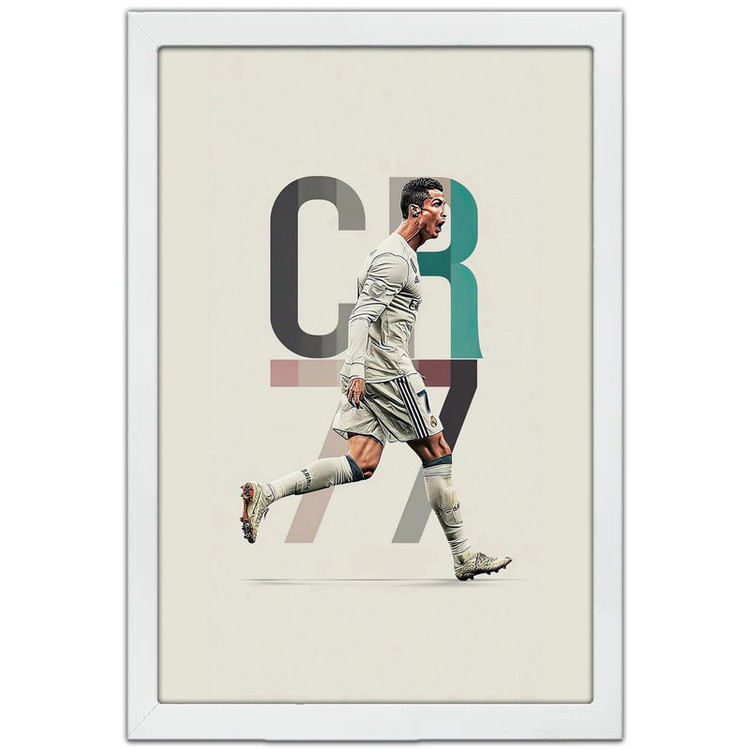 تابلو بکلیت طرح کریستیانو رونالدو Cristiano Ronaldo مدل W-po1641 فریم سفید