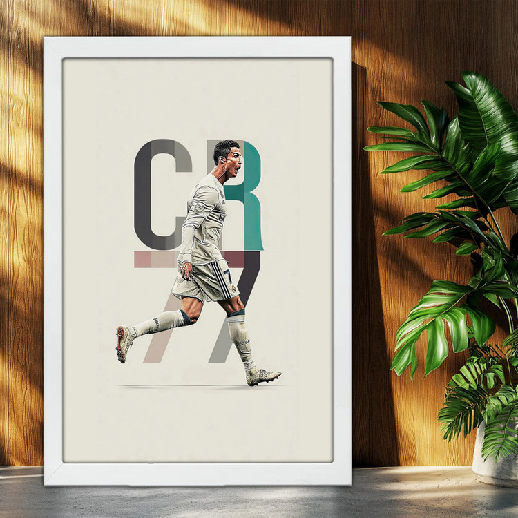 تابلو بکلیت طرح کریستیانو رونالدو Cristiano Ronaldo مدل W-po1641 فریم سفید