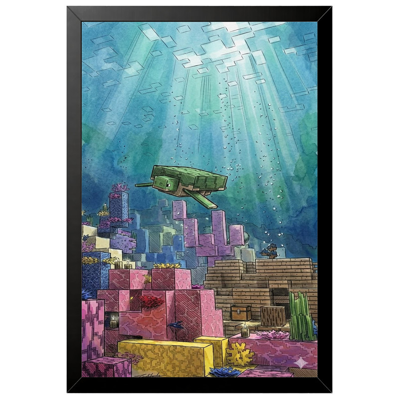 تابلو بکلیت طرح گیمینگ ماینکرفت Minecraft مدل B-po2256 فریم مشکی