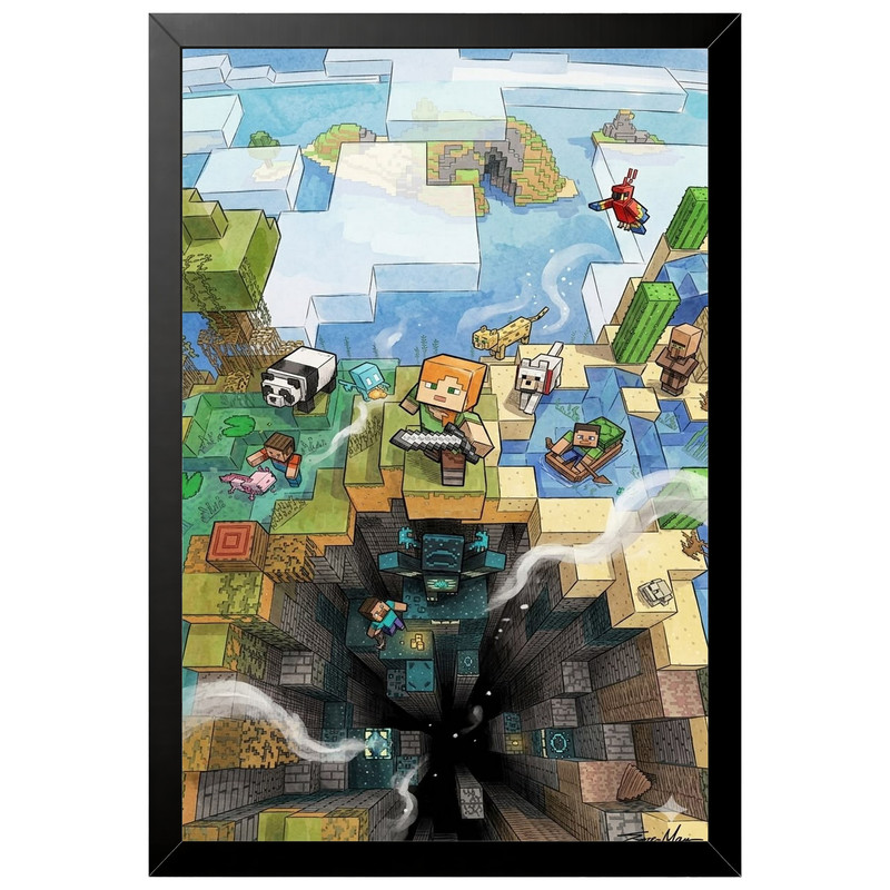 تابلو بکلیت طرح گیمینگ ماینکرفت Minecraft مدل B-po2268 فریم مشکی