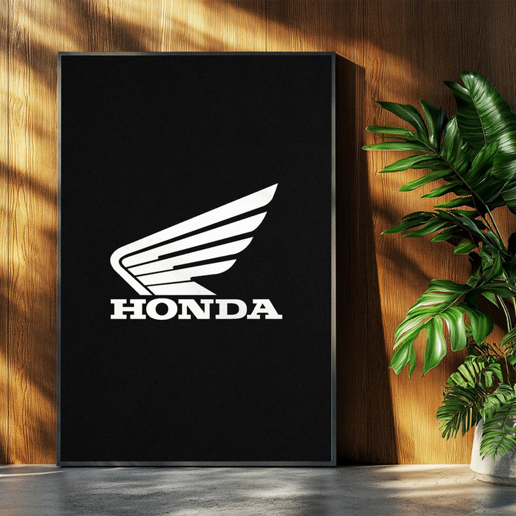 تابلو بکلیت طرح لوگو هوندا HONDA مدل b-po1599 فریم مشکی