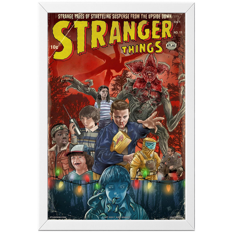 تابلو بکلیت طرح سریال چیزهای عجیب Stranger-Things مدل W-po2047 فریم سفید