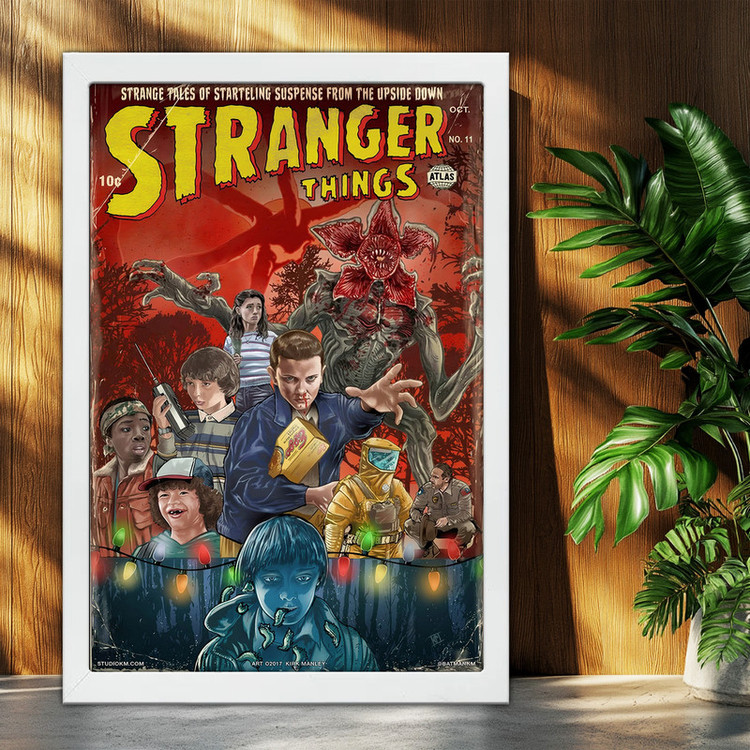 تابلو بکلیت طرح سریال چیزهای عجیب Stranger-Things مدل W-po2047 فریم سفید