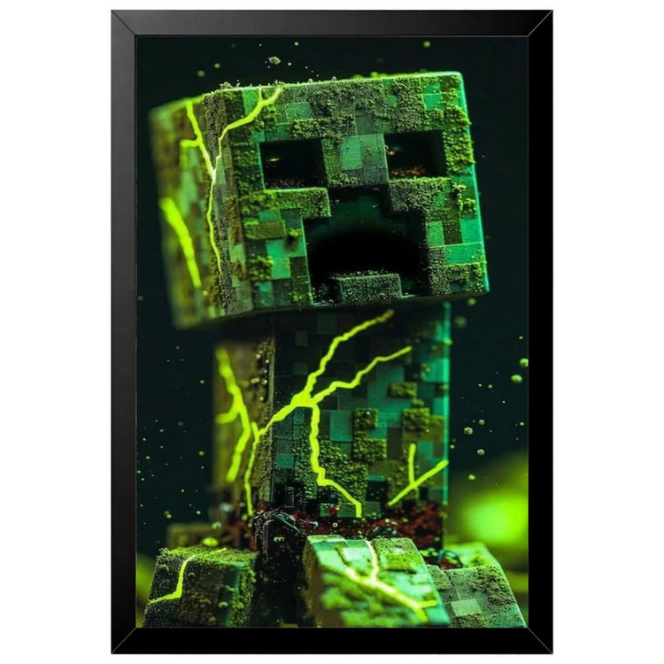 تابلو بکلیت طرح گیمینگ ماینکرفت Minecraft مدل B-po2296 فریم مشکی