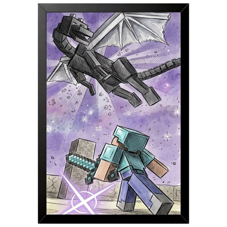 تابلو بکلیت طرح گیمینگ ماینکرفت Minecraft مدل B-po2262 فریم مشکی